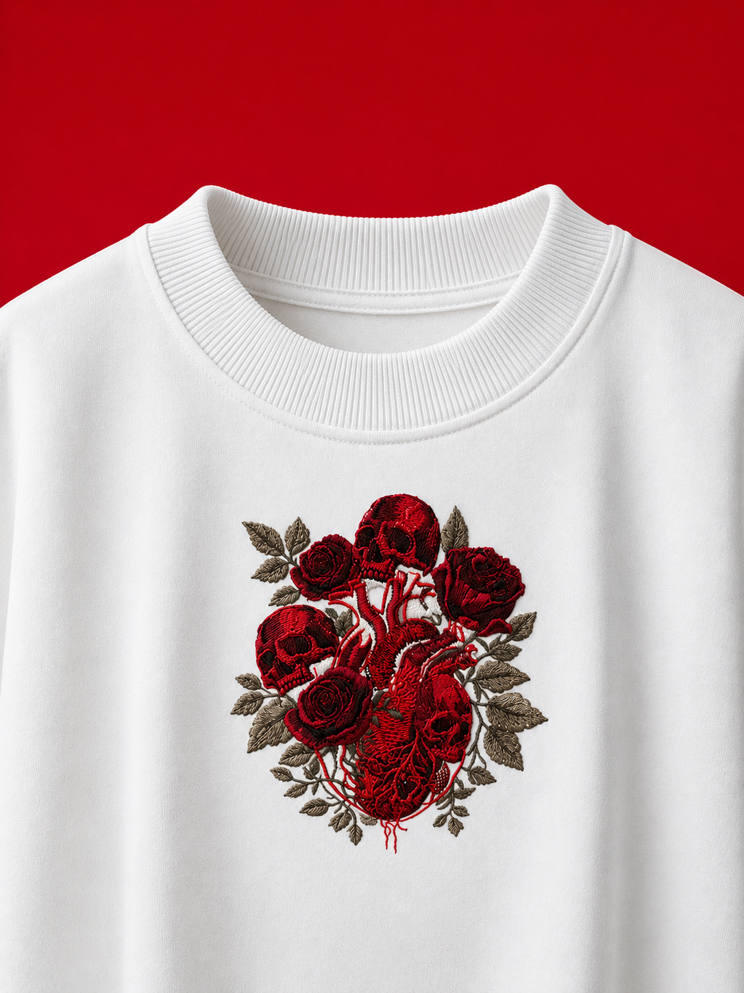 Skull Heart embroidered tshirt