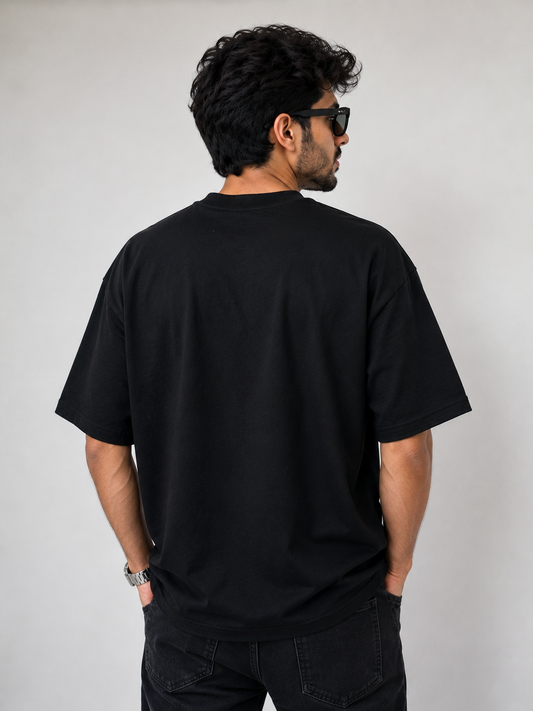 Bee embroidered black oversized t-shirt