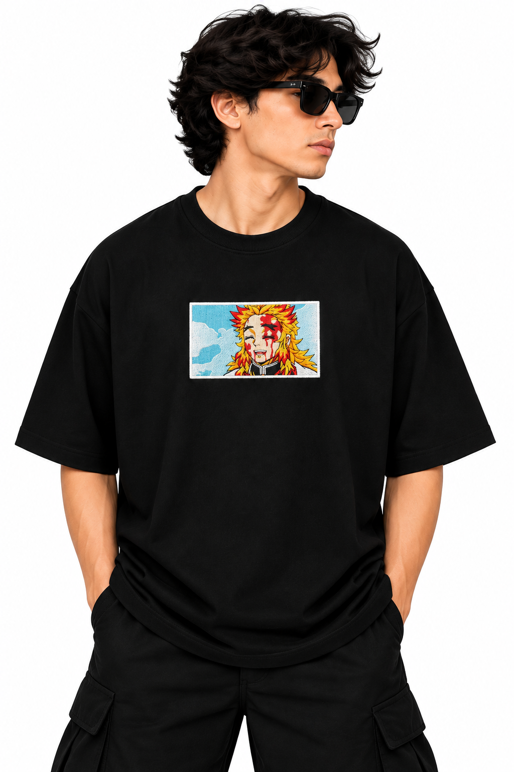 Kyojuro Rengoku embroidered t-shirt