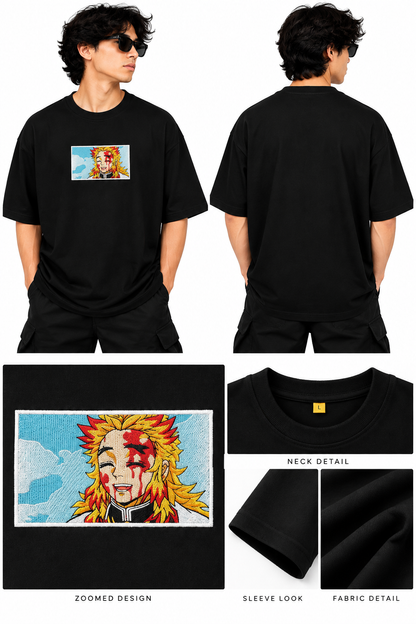 Kyojuro Rengoku embroidered t-shirt