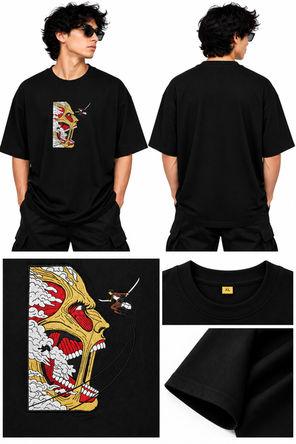 Attact on titan embroidered tshirt