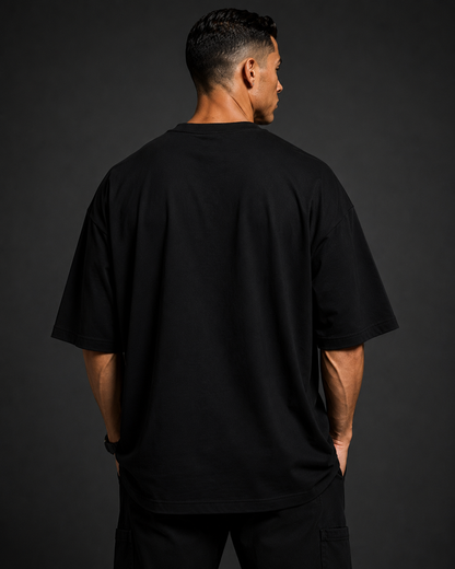 Ronaldo embroidered portrait black tshirt