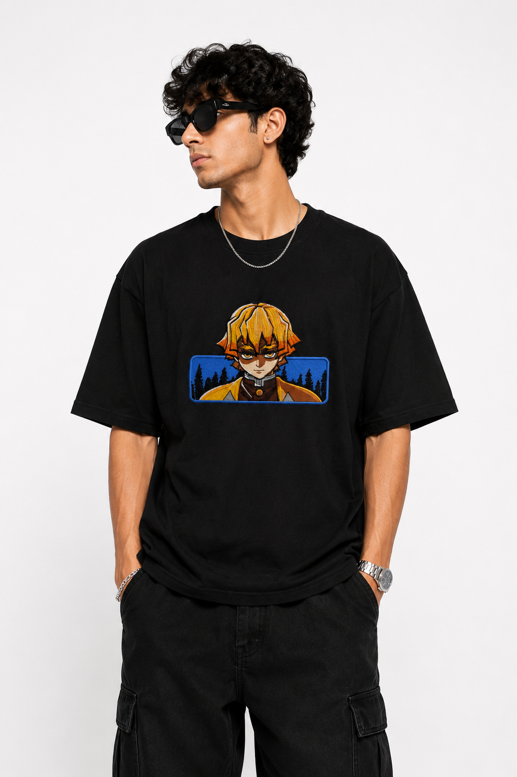 Zenitsu Agatsuma embroidered tshirt