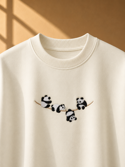 Panda embroidered oversized t-shirt