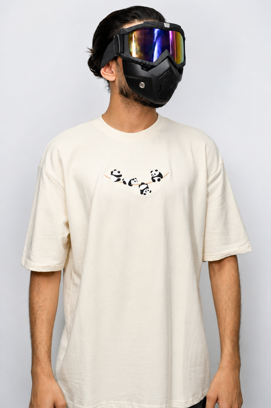 Panda embroidered oversized t-shirt