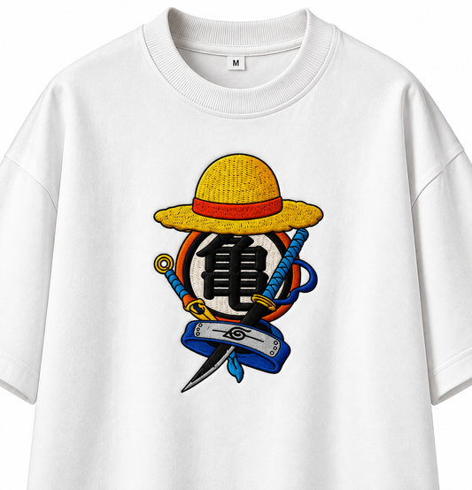 Anime x embroidery oversized tshirt