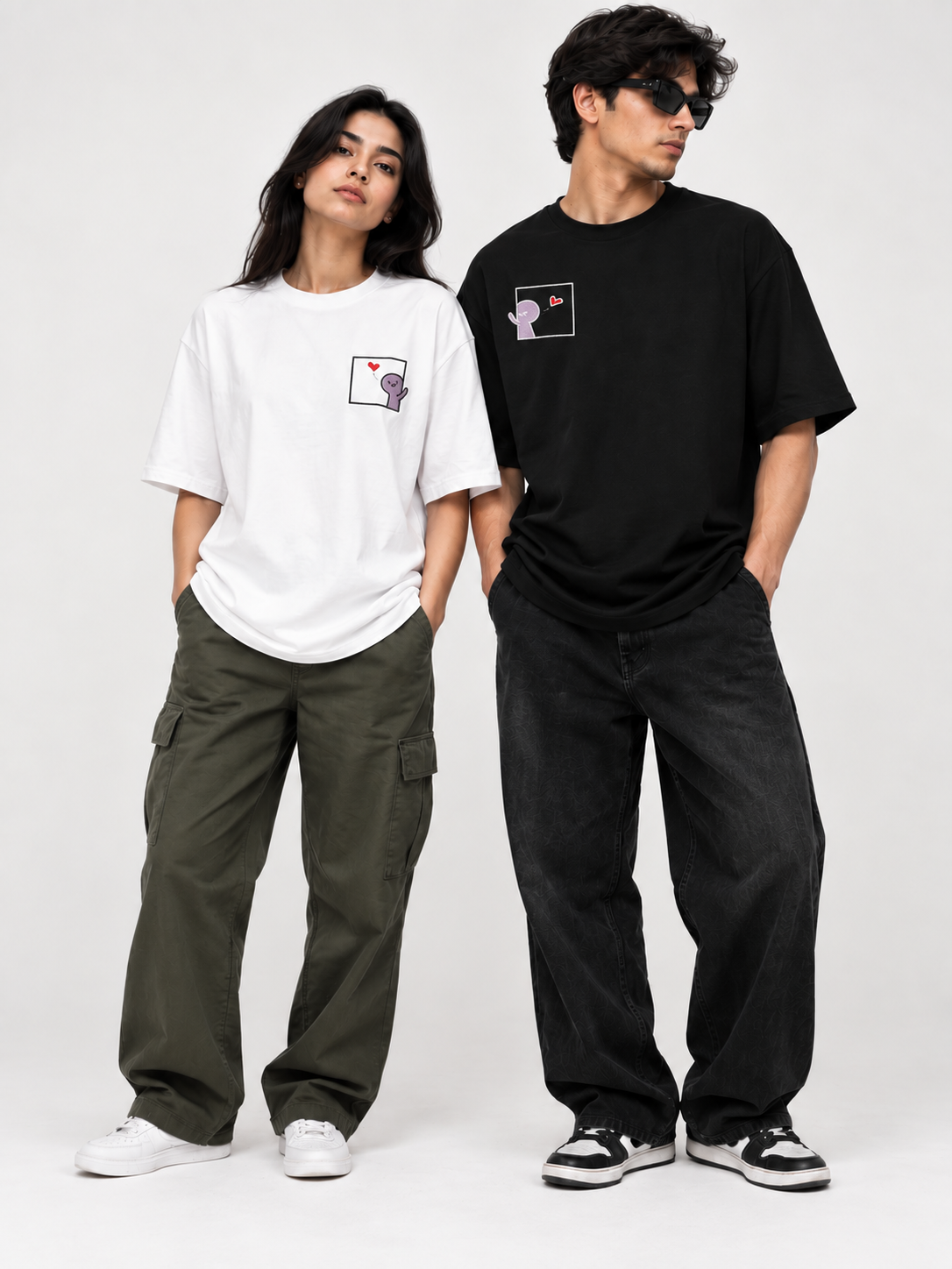 couple t-shirt embroidered {pair}