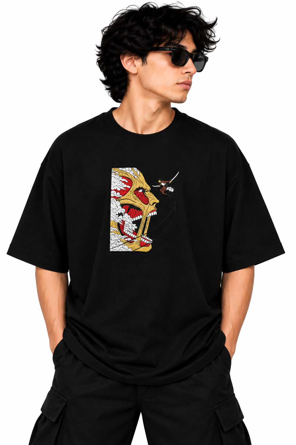 Attact on titan embroidered tshirt