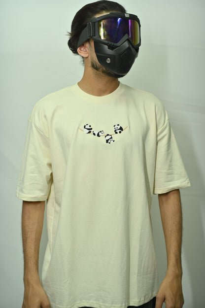 Panda embroidered oversized t-shirt