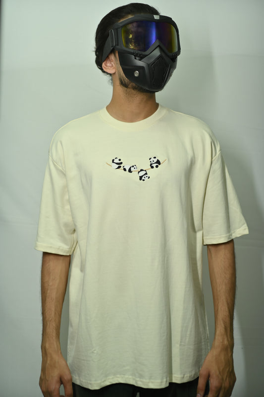 Panda embroidered oversized t-shirt