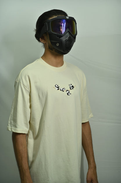 Panda embroidered oversized t-shirt