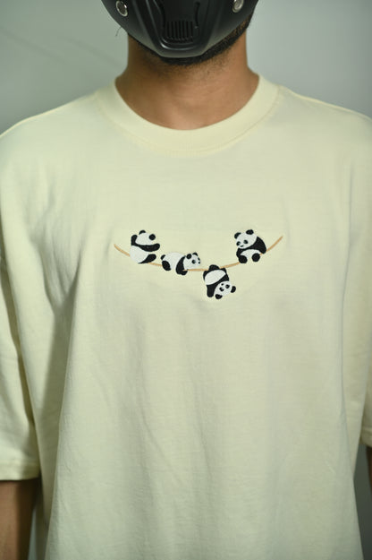 Panda embroidered oversized t-shirt
