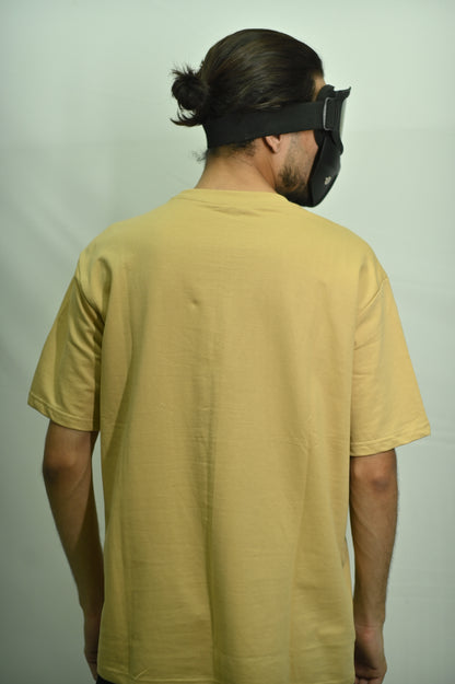 Bunny embroidered beige oversized t-shirt