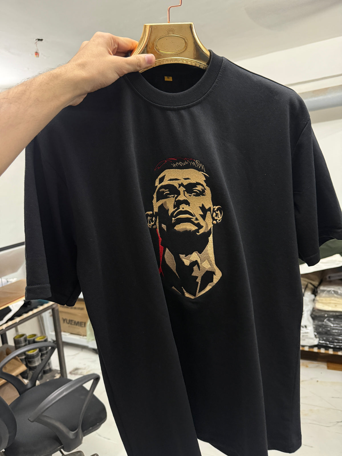 Custom Design Embroidery Oversized T-shirt ( Anime , portrait , pets , cars etc )
