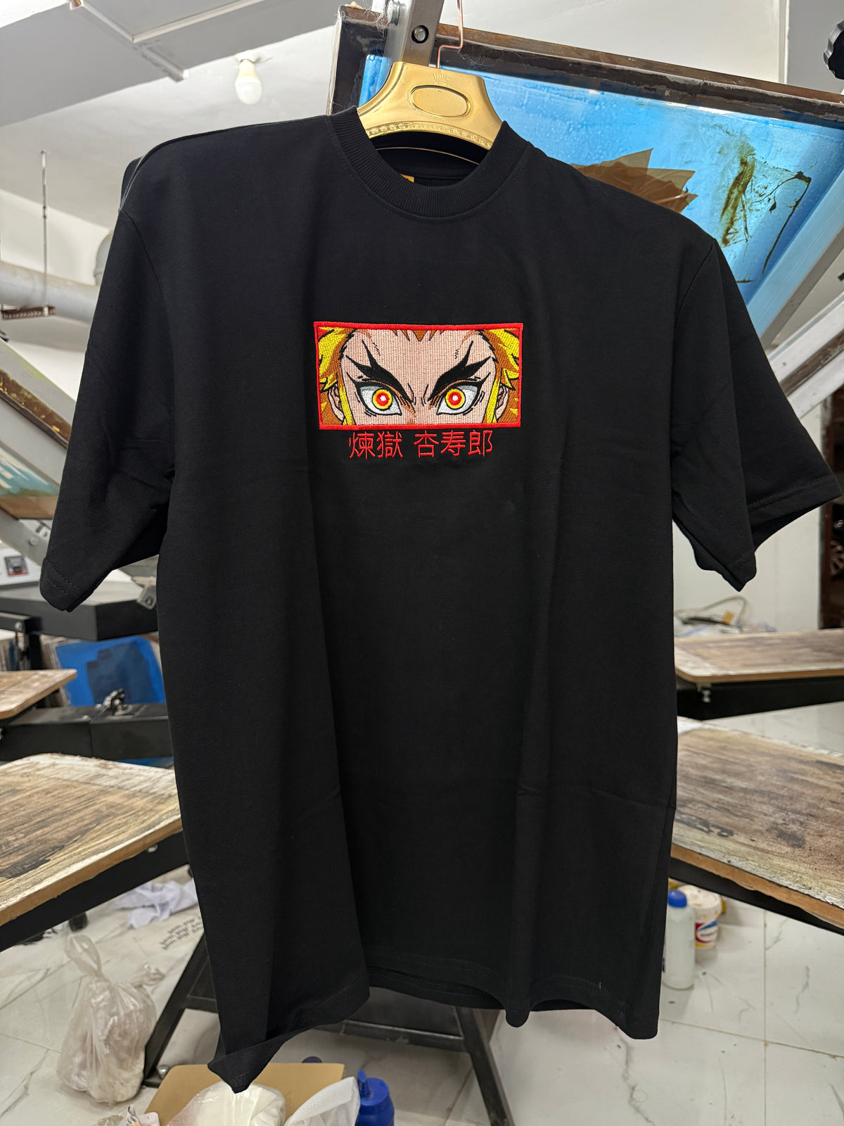 Custom Design Embroidery Oversized T-shirt ( Anime , portrait , pets , cars etc )