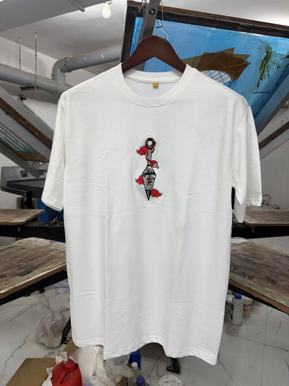 Custom Design Embroidery Oversized T-shirt ( Anime , portrait , pets , cars etc )