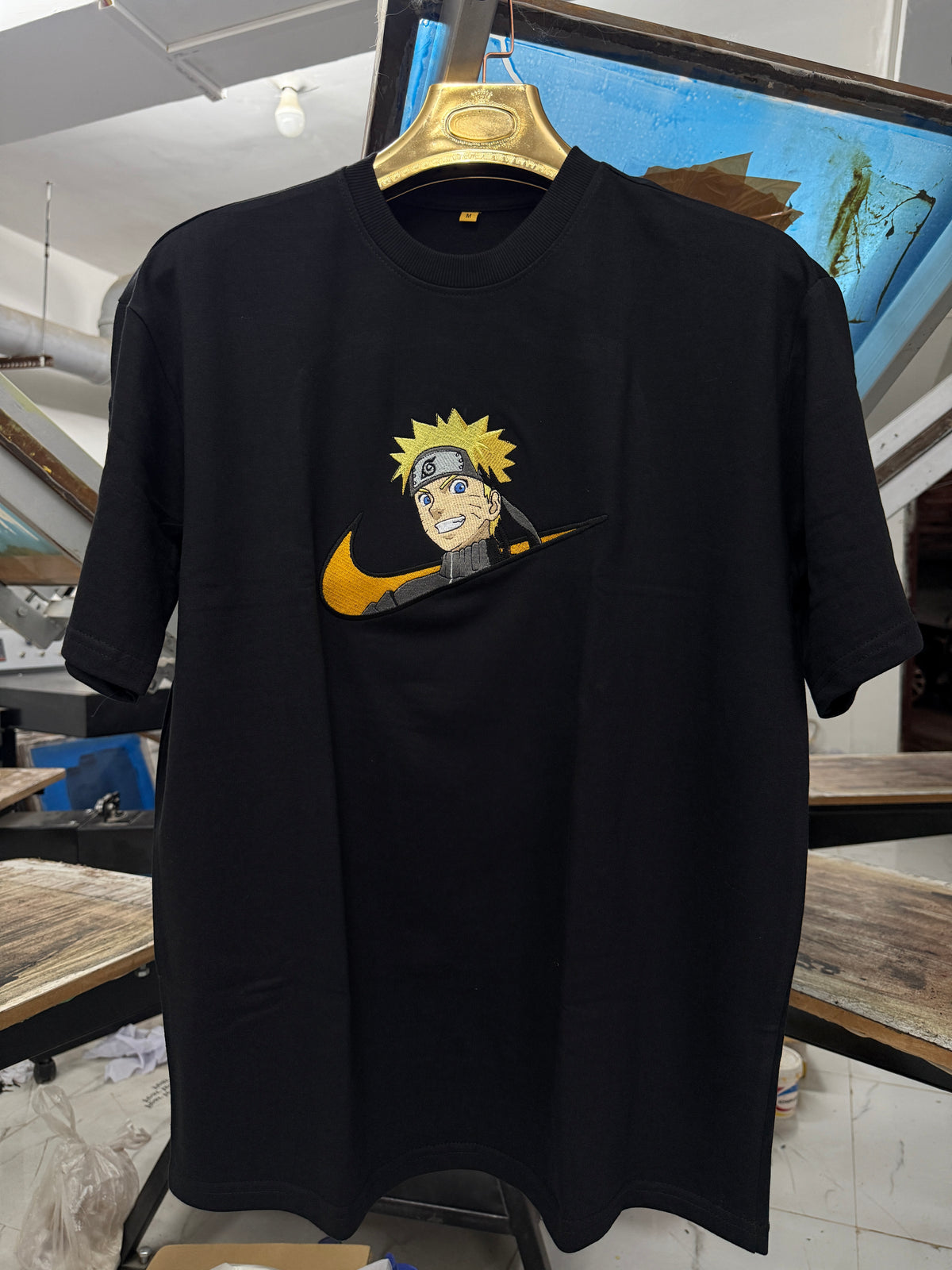 Custom Design Embroidery Oversized T-shirt ( Anime , portrait , pets , cars etc )