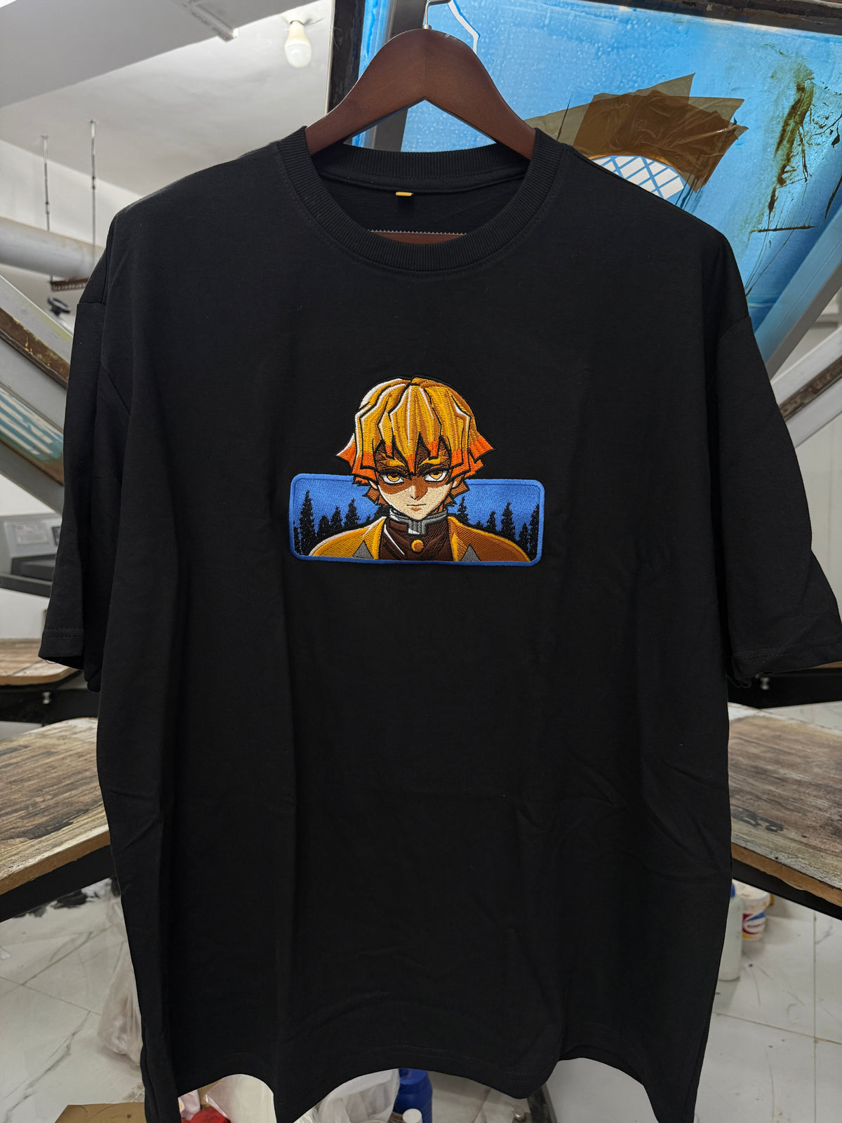 Custom Design Embroidery Oversized T-shirt ( Anime , portrait , pets , cars etc )