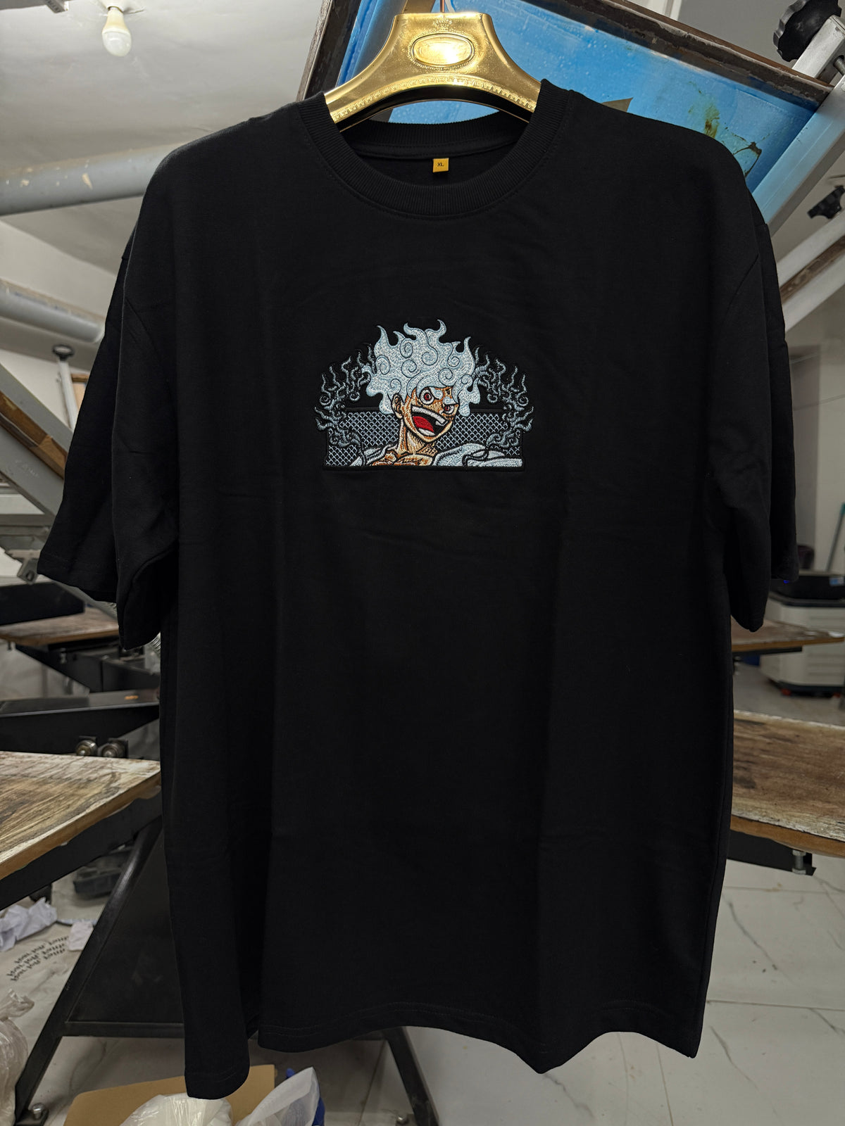Custom Design Embroidery Oversized T-shirt ( Anime , portrait , pets , cars etc )