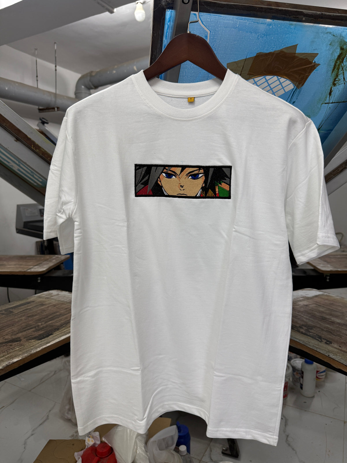 Custom Design Embroidery Oversized T-shirt ( Anime , portrait , pets , cars etc )