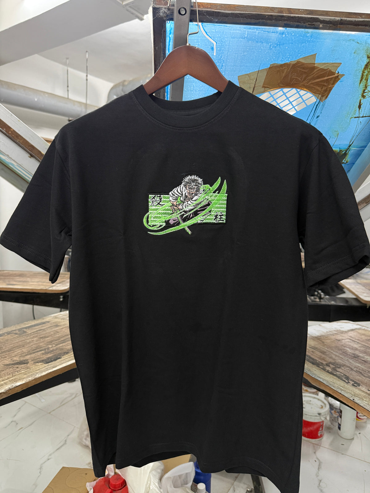 Custom Design Embroidery Oversized T-shirt ( Anime , portrait , pets , cars etc )