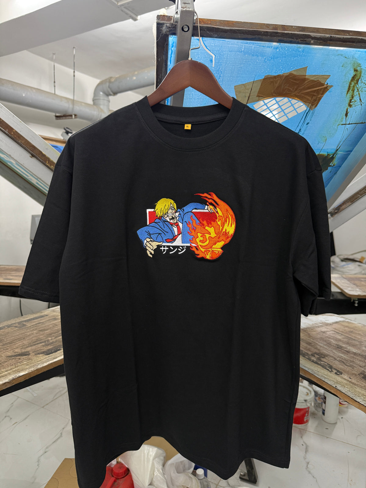 Custom Design Embroidery Oversized T-shirt ( Anime , portrait , pets , cars etc )