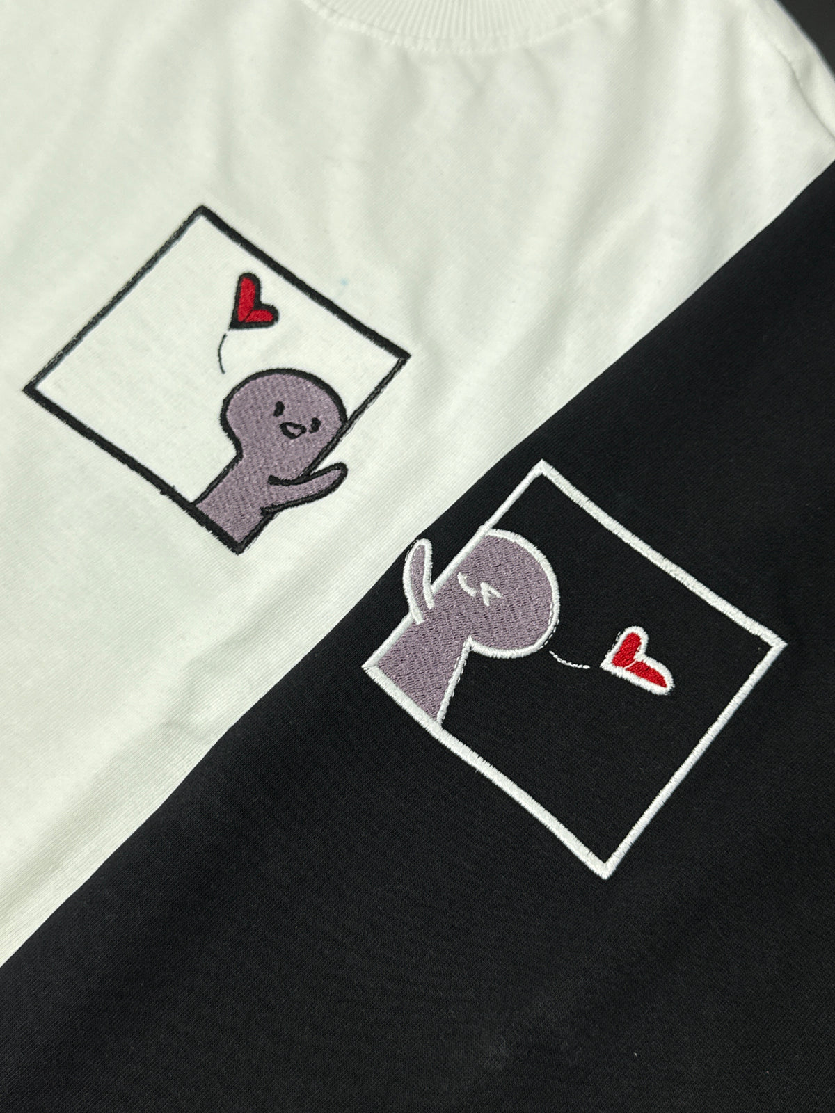 couple t-shirt embroidered {pair}