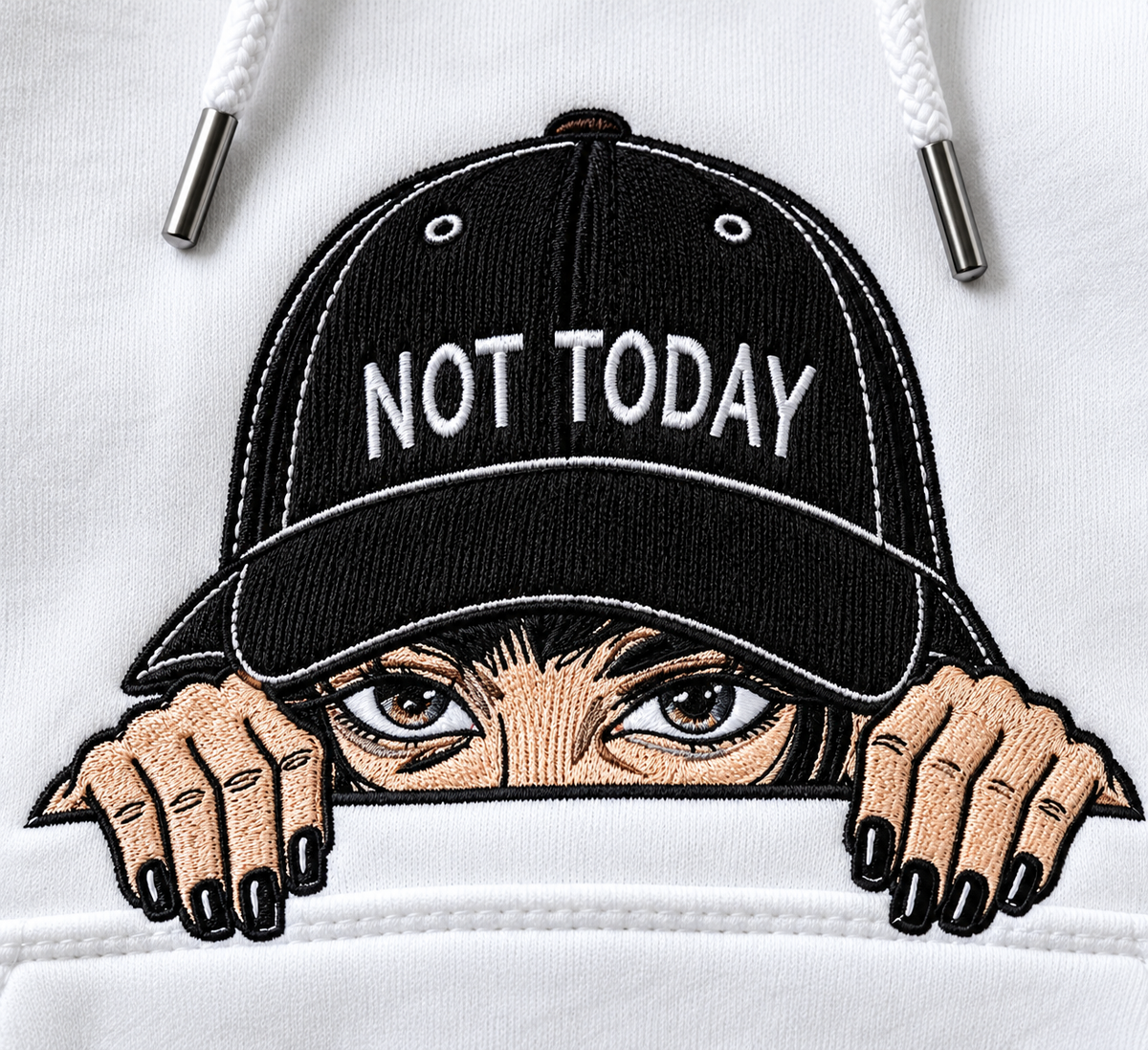 Not Today Embroidered Hoodie