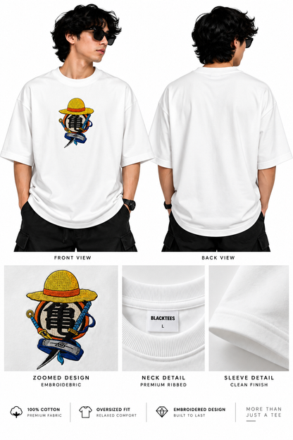 Anime x embroidery oversized tshirt
