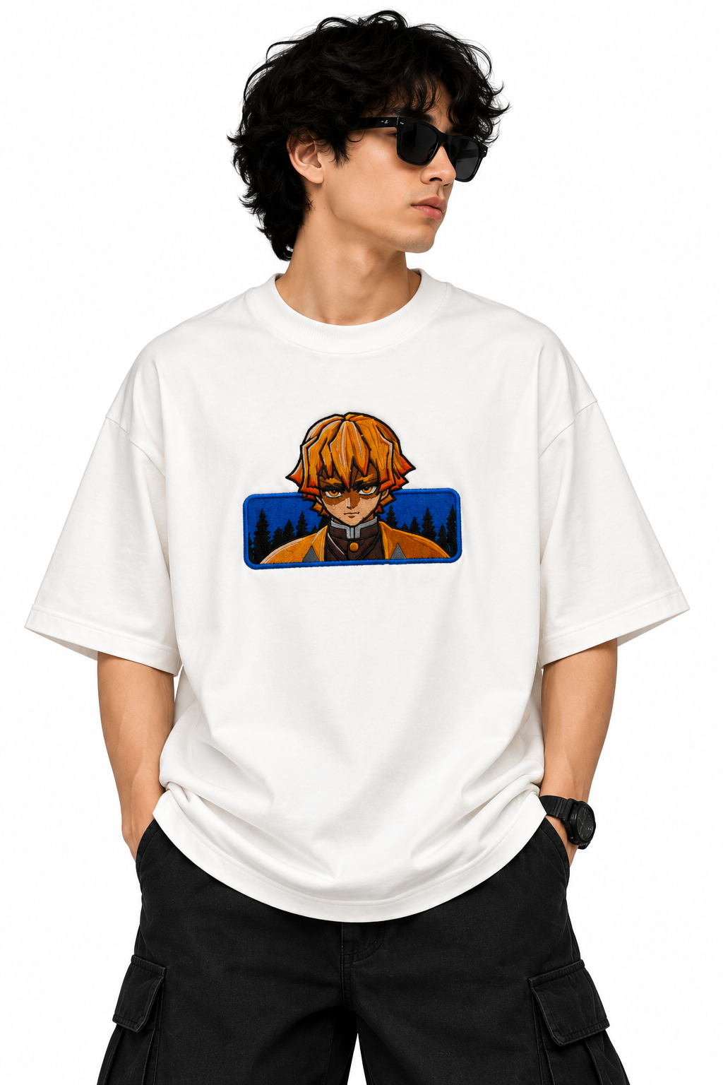 Zenitsu Agatsuma embroidered tshirt