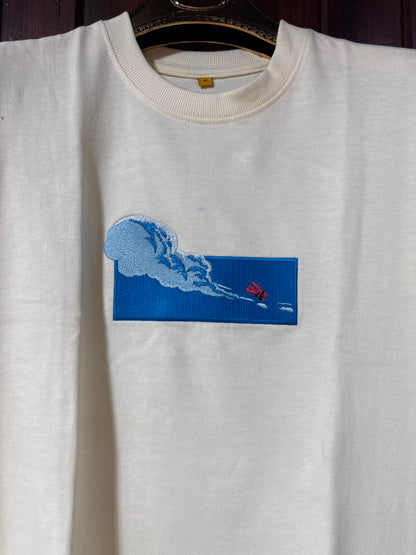 Custom Design Embroidery Oversized T-shirt ( Anime , portrait , pets , cars etc )