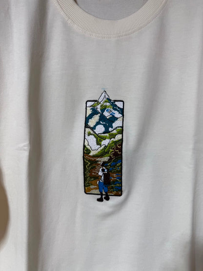 Custom Design Embroidery Oversized T-shirt ( Anime , portrait , pets , cars etc )
