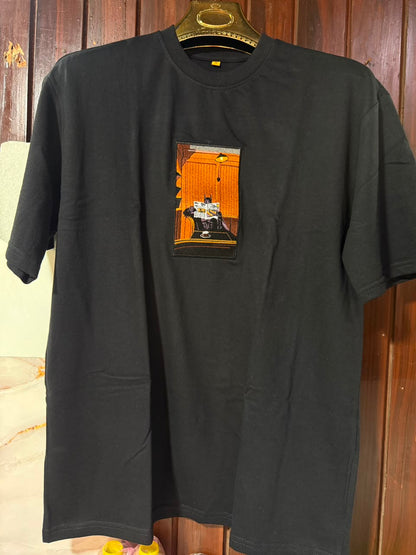 Custom Design Embroidery Oversized T-shirt ( Anime , portrait , pets , cars etc )