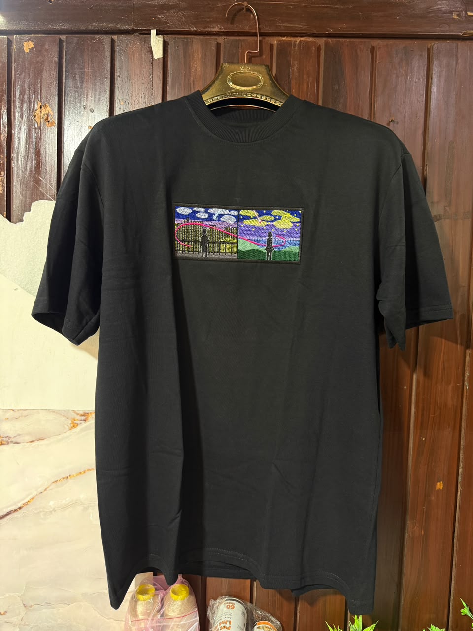Custom Design Embroidery Oversized T-shirt ( Anime , portrait , pets , cars etc )