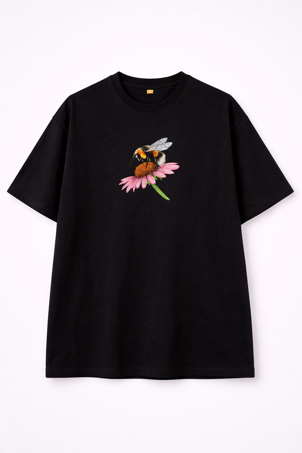 Bee embroidered black oversized t-shirt